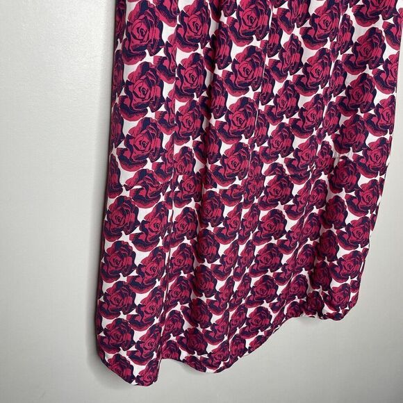 PETER SOM Collective Pop Art Dress Womens 0 Red Floral Shift Short Sleeve - Picture 13 of 15